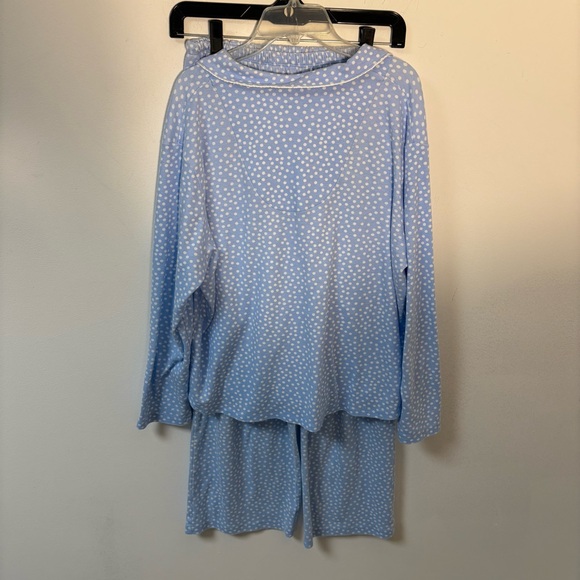 Karen Neuburger Womens Blue/White Polka Dot Pajama Set Cotton Blend Large - Picture 4 of 10